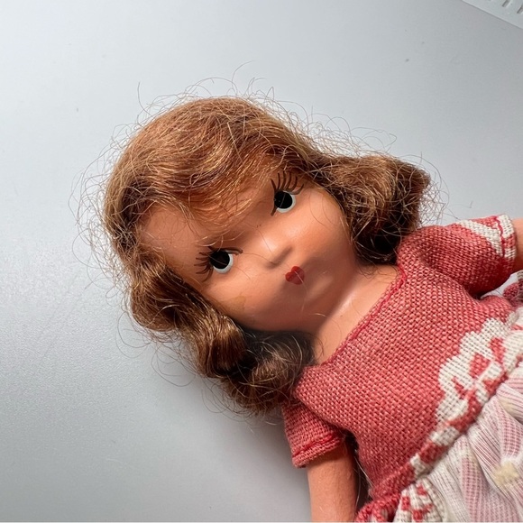 Vintage Storybook Dolls Sleepy Eyes Porcelain With Stands 5” - Picture 9 of 14